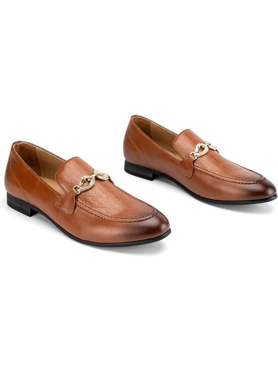 Meijiana Men\'s Brown11 Microfiber Loafers Buckle PU Leather Weeding Dress Shoes main image 5